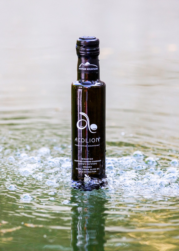 aeolion olive bottle on water