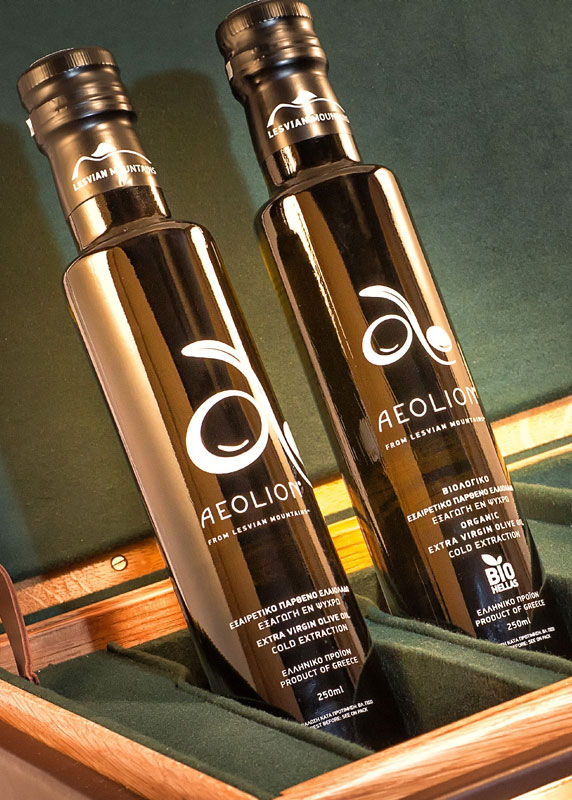 two bottles of aeolion olive in our collector's case